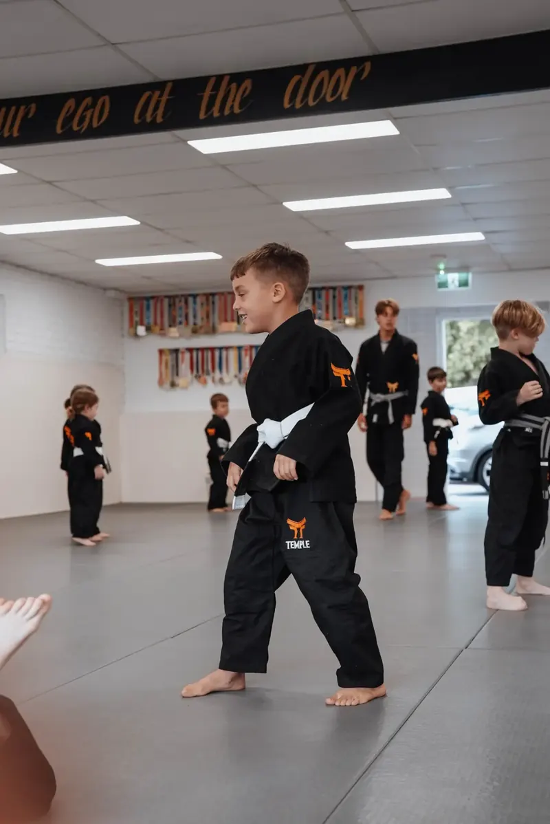 Big Kids student training in class at Temple BJJ